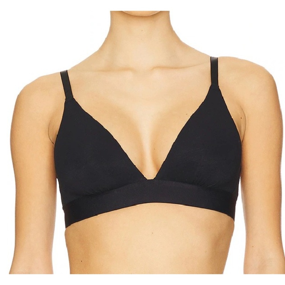 New NEGATIVE UNDERWEAR Cotton Triangle Bralette BLACK BRA Wireless SZ 2
